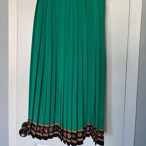 Vintage Green High Waist Maxi Skirt